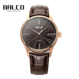 BALCO Men Mechanical Watch Leather Business Wristwatches