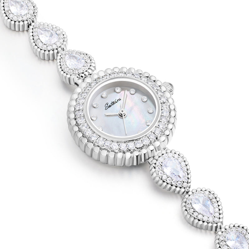 Sotoiru Women Watches Silver Luxury Watch With Zircon Gems Watch