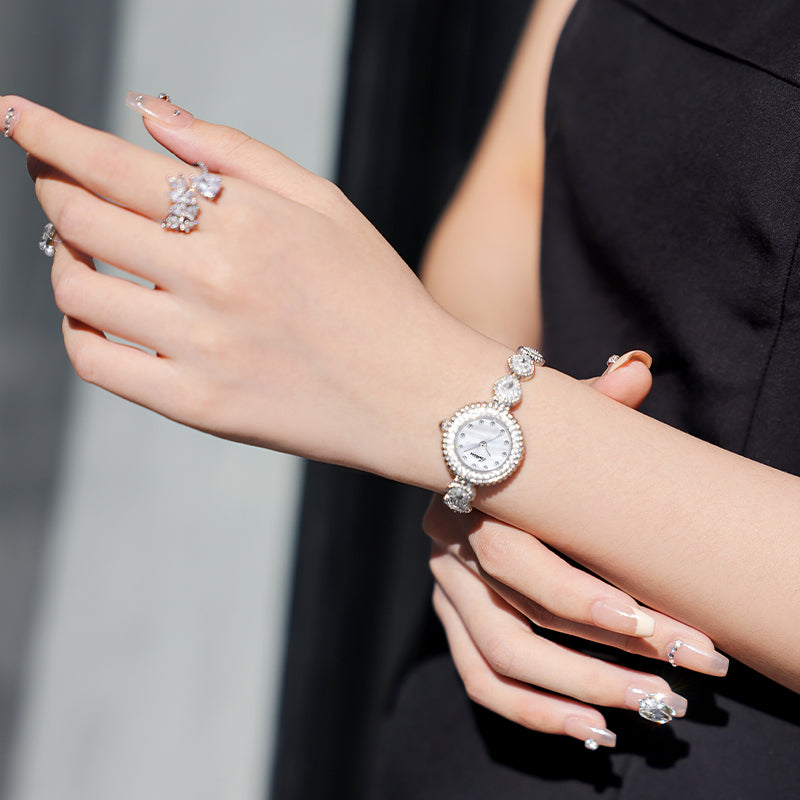 Sotoiru Women Watches Silver Luxury Watch With Zircon Gems Watch